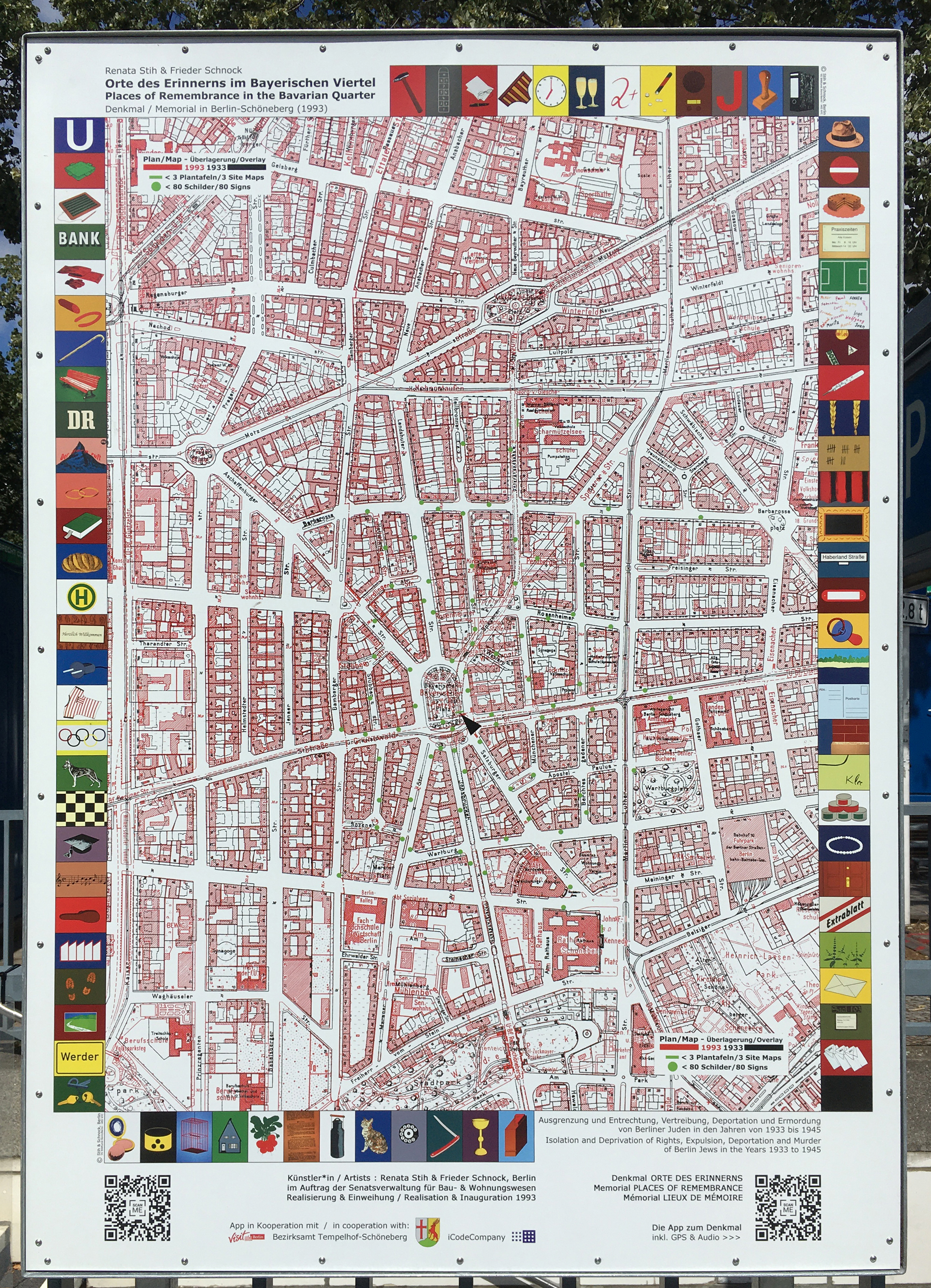 Map at the Bavarian Square in Berlin-Schoeneberg